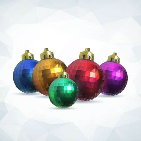 Christmas balls of triangles. Vector illustrationのイラスト素材