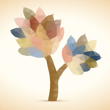Abstract tree of triangles. Polygonal vector illustrationのイラスト素材