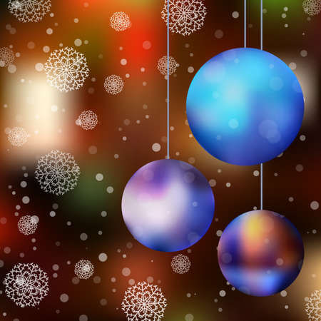 Christmas card with ball and snowflakes. Vector illustrationのイラスト素材