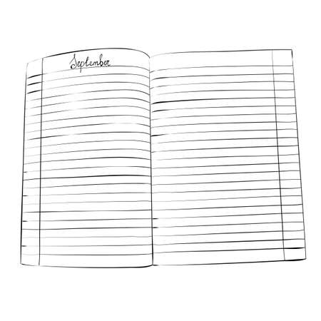 Vector sketch of exercise book. Hand draw illustration.のイラスト素材