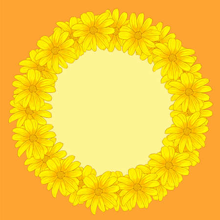 Greeting invitation cards with yellow flowers. Vector illustrationのイラスト素材