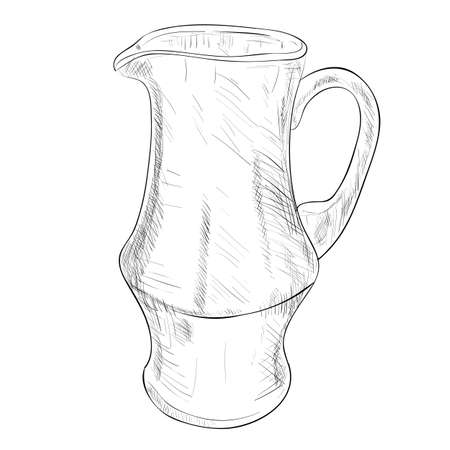 Vector sketch of jug. Hand draw illustration.のイラスト素材