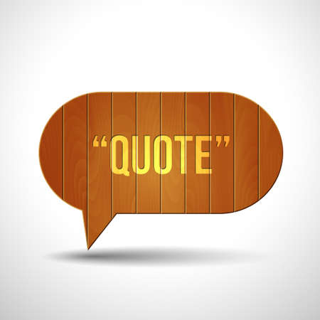 Wooden quote blank tamplate. Vector wood texture speech bubble for designのイラスト素材