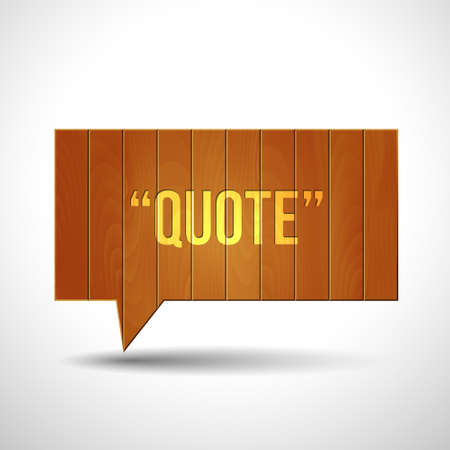 Wooden quote blank tamplate. Vector wood texture speech bubble for designのイラスト素材