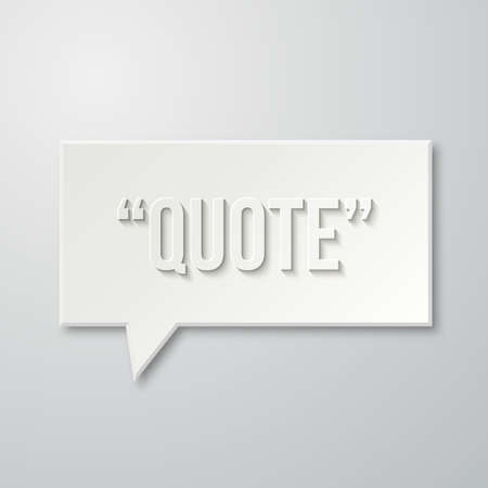 3d paper flat speech bubble icon for text quote. blank templateのイラスト素材