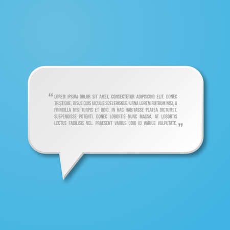 3d paper flat speech bubble icon for text quote. blank templateのイラスト素材