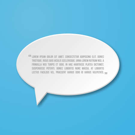 3d paper flat speech bubble icon for text quote. blank templateのイラスト素材