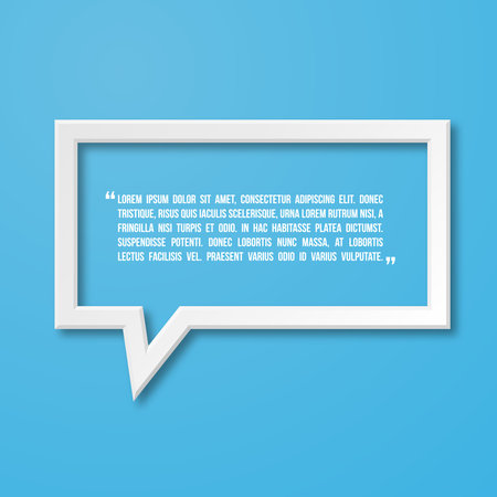3d flat frame speech bubble icon for text quote. blank templateのイラスト素材