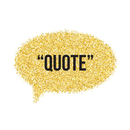 Golden sand speech bubble icon for text quote. Vector blank templateのイラスト素材