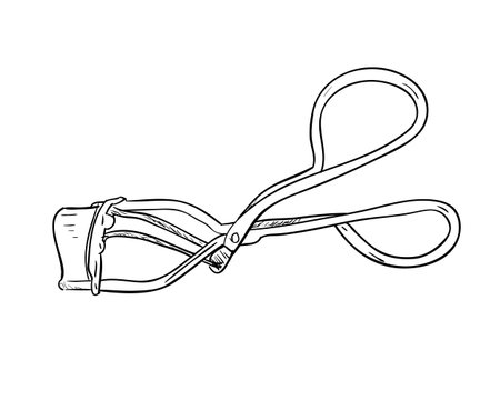Sketch of tweezers for eyelashes.のイラスト素材