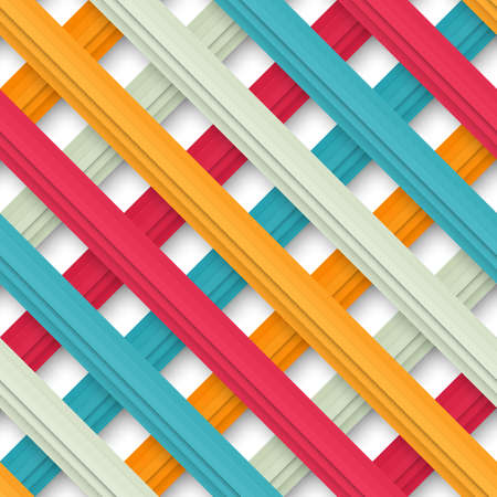 Abstract colored seamless geometric paper strip pattern. Vector illustration background for your business presentationsのイラスト素材