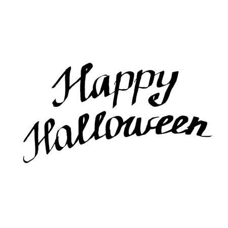 Happy Halloween lettering banner design. Template vector illustration for holiday greeting cardのイラスト素材