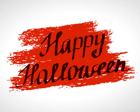 Happy Halloween lettering banner design. Template vector illustration for holiday greeting cardのイラスト素材
