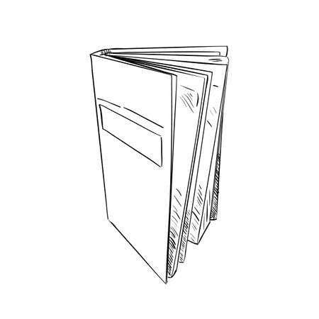 Vector sketch of book. Hand draw illustration.のイラスト素材