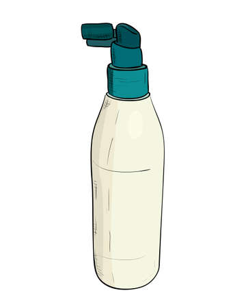 Vector color sketch bottles of hair spray. Hand draw illustration.のイラスト素材