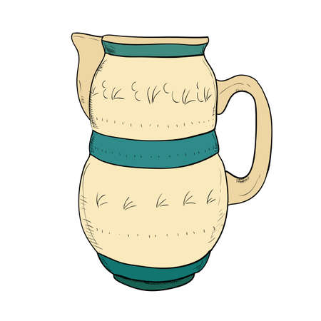 Vector color sketch of jug. Hand draw illustration.のイラスト素材