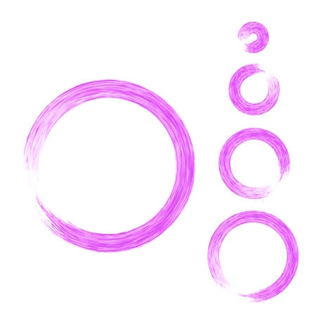 Grunge color circle with brush. Set of purple round brushes. Collection of vector graphics elements for your designのイラスト素材