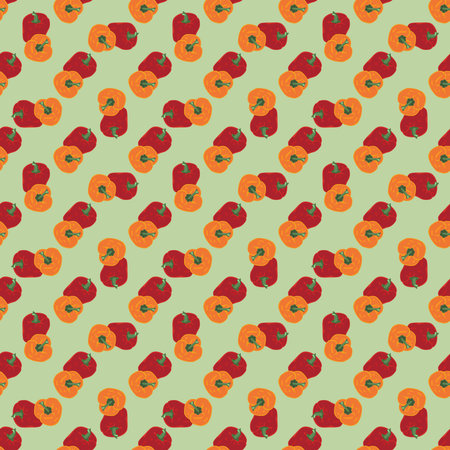 Seamless colorful pattern. Vector background with peppers