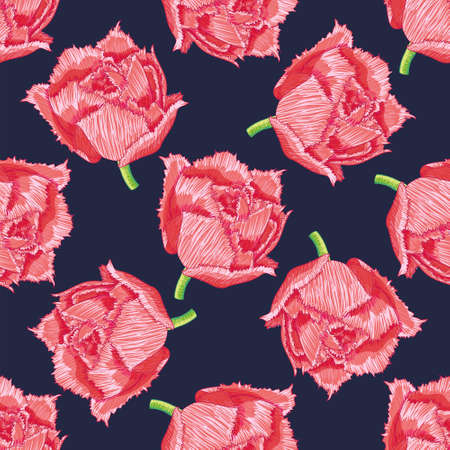 A Seamless colorful pattern. Vector background with flowers illustration.のイラスト素材