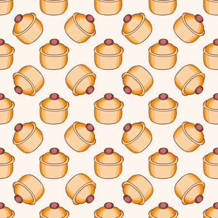 Seamless colorful pattern. Vector background with potのイラスト素材