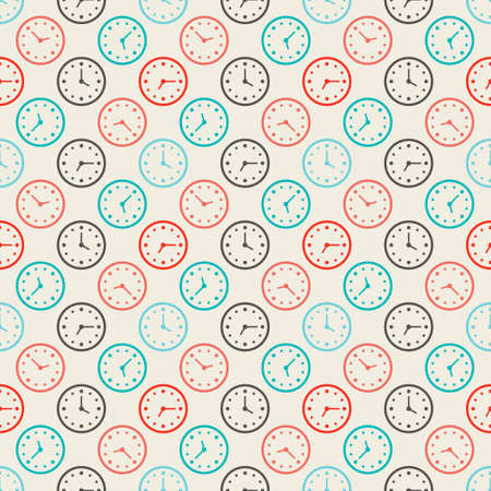 Colorful clocks pattern.のイラスト素材