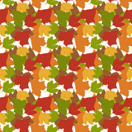 Seamless autumn colorful pattern. Abstract floral wallpaper. Vector background illustrationのイラスト素材