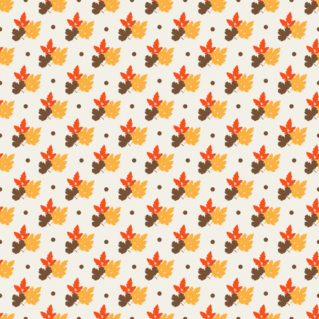 Seamless autumn colorful pattern. Abstract floral wallpaper. Vector background illustrationのイラスト素材