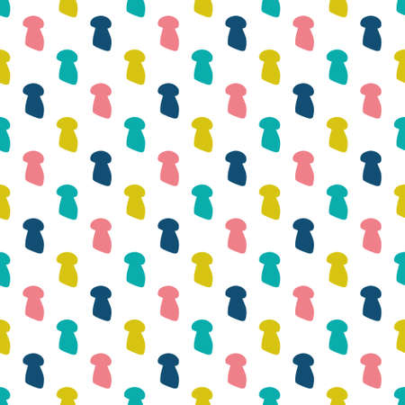 Seamless colorful pattern. Vector background with mushroomのイラスト素材