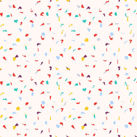 Seamless colorful doodle pattern. Vector background with scraps of air balloon. Patterned paper for scrapbook albumsのイラスト素材