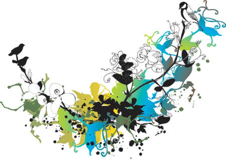 abstract floral backgroundのイラスト素材