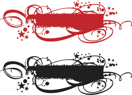 grungy banner with ornamentsのイラスト素材