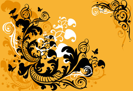 ornamental background with baroque wine leaves のイラスト素材