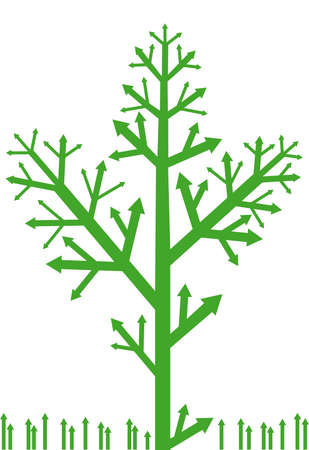 arrow tree with grassのイラスト素材