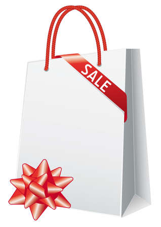  Sale, shopping bag with gift bow, vectorのイラスト素材