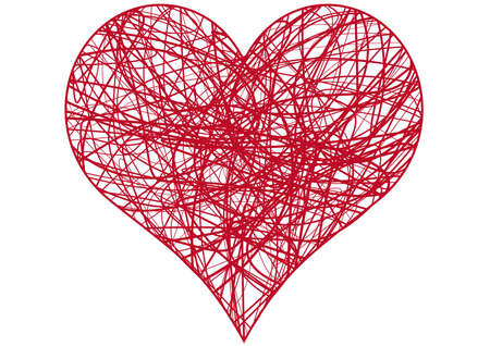 heart scribble with lines textureのイラスト素材