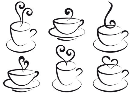 coffee and tea cupsのイラスト素材