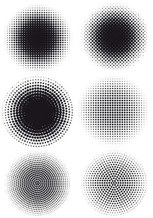 set of grungy halftone patterns, vectorのイラスト素材