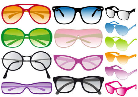 set of colorful sunglasses, vectorのイラスト素材
