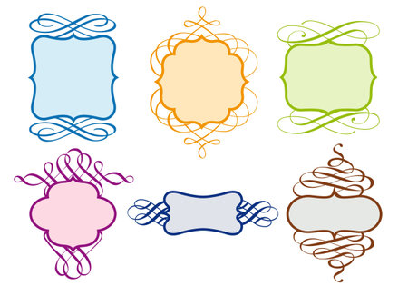 set of decorative vintage frames,  design elementsのイラスト素材