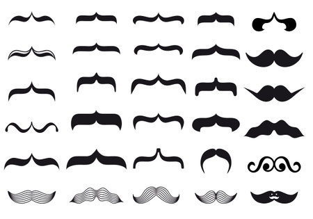 large set mustache designsのイラスト素材