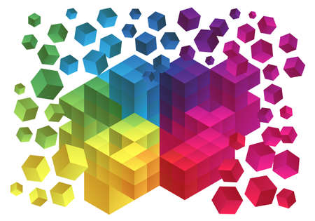 Abstract cubes background, geometric polygon designのイラスト素材