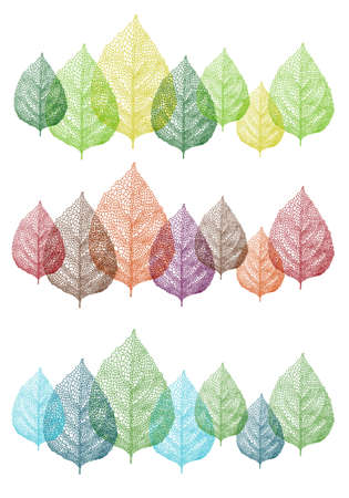 colorful autumn and spring leavesのイラスト素材