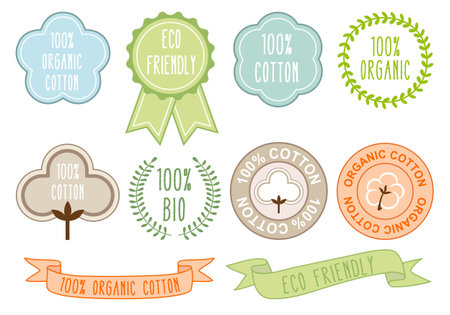 organic cotton symbolsのイラスト素材