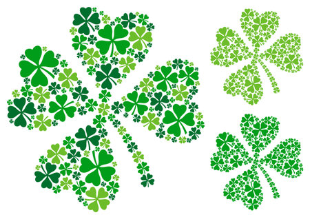 four leaf clover, lucky clover for St. Patrick's day, vector illustrationのイラスト素材
