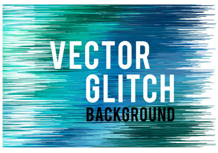 Abstract blue and green glitch background, vector illustrationのイラスト素材