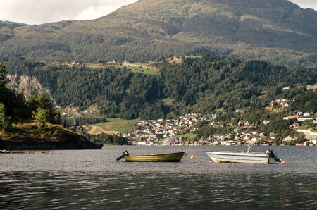 boats in the bayの写真素材