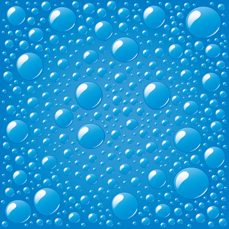 Water drops on a blue background. Vector.のイラスト素材