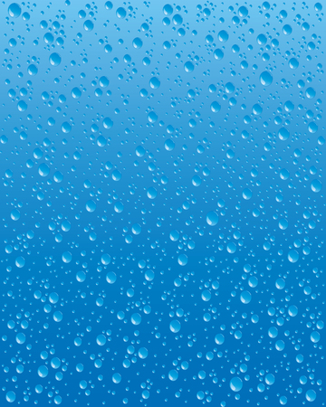 Water droplets on blue background. Vector.のイラスト素材