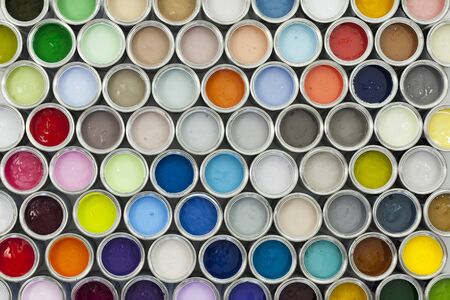 Colourful paint pot samplesの写真素材