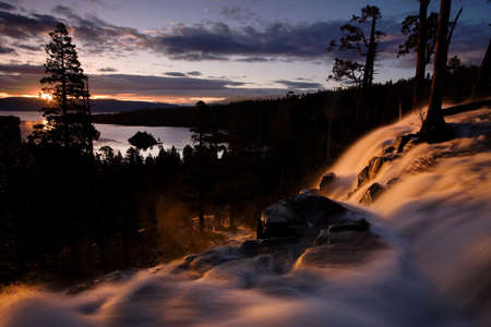 Early Summer Sunrise at Eagle Falls   Emerald Bay, Lake Tahoe, Californiaの写真素材